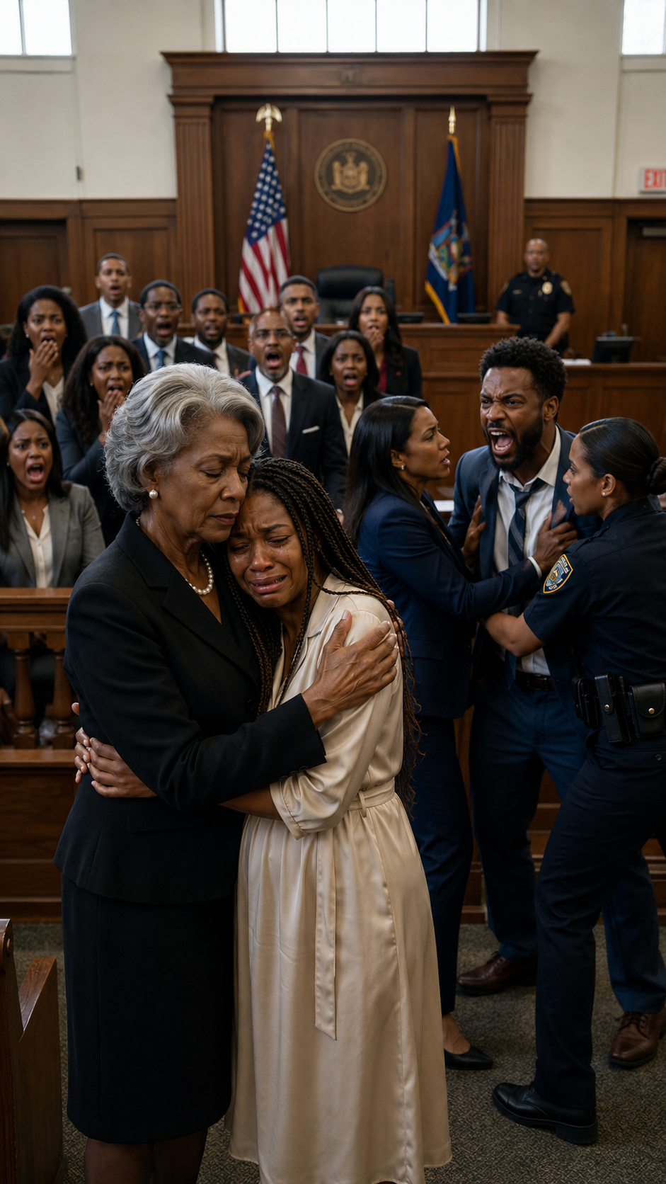 At my divorce hearing, I was eight months pregnant when a corrupted judge ruled that I would leave with nothing. My husband smiled like a man who had already won. “Let’s see how you and that baby survive without me,” he sneered. I held back my tears and got ready to walk out—until the courtroom doors burst open. A billionaire woman stepped inside, followed by federal agents, and said, “My daughter will live far better without you.” What happened next changed everything.