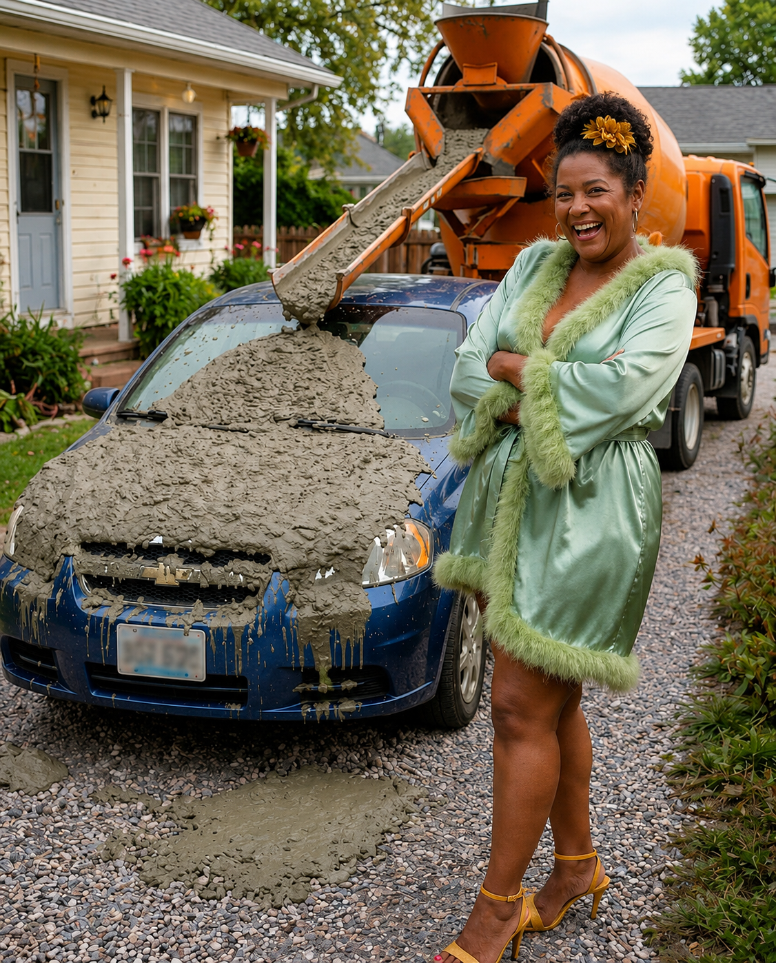 My Neighbor Covered My Car in Concrete for ‘Blocking Her Lake View’ – Then My 8-Year-Old Daughter Wiped the Smile off Her Face