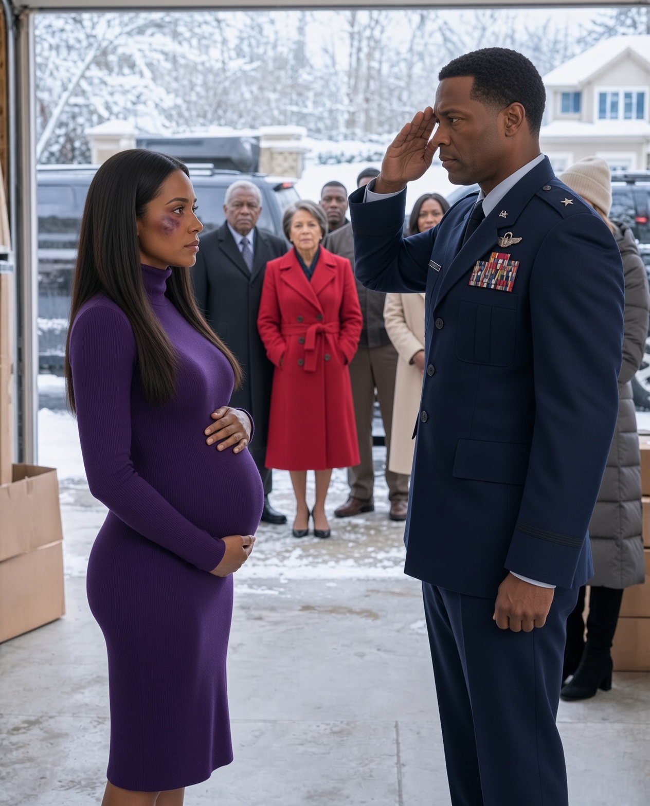 Just hours after my husband’s military funeral, my own family looked at my pregnant belly and decided I wasn’t worth giving a warm place to sleep. They ordered me into the freezing garage so my sister’s rich husband could take over my bedroom.