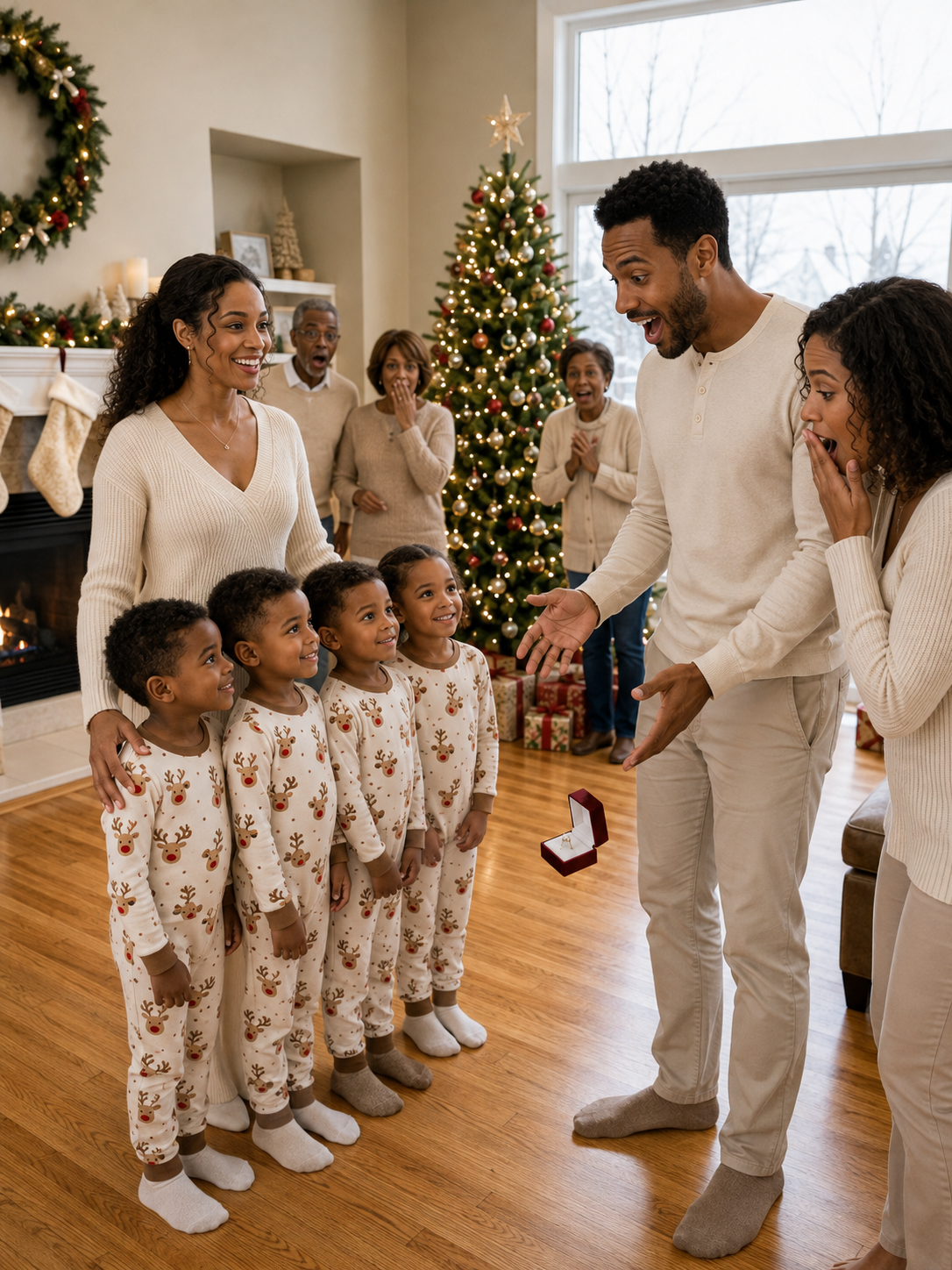 Eight years after my husband left me pregnant and disappeared, he sent me a Christmas invitation expecting to see the woman he abandoned. Instead, I walked into his family’s home with four eight-year-old children he had never met. Daniel stared at their faces and immediately knew the truth he had refused to discover years ago. Then my son looked at him and asked the one question he could never escape: “Are you our dad?”