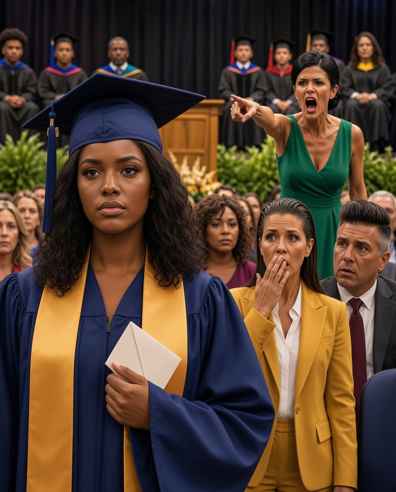 At My College Graduation, My Sister Stood Up and Screamed "She Cheated Her Way Through College!" — She Had No Idea What Was Sealed Inside the Envelope Under My Gown