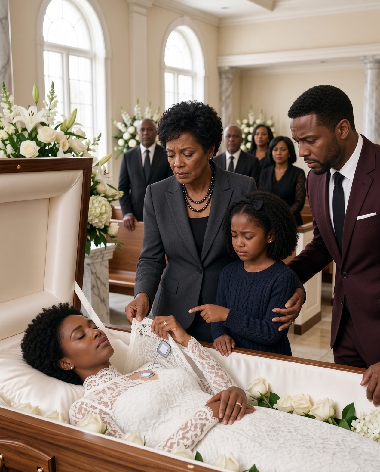 My Granddaughter Whispered, “Grandma, Look at Mommy’s Dress” — One Small Detail Stopped the Cremation