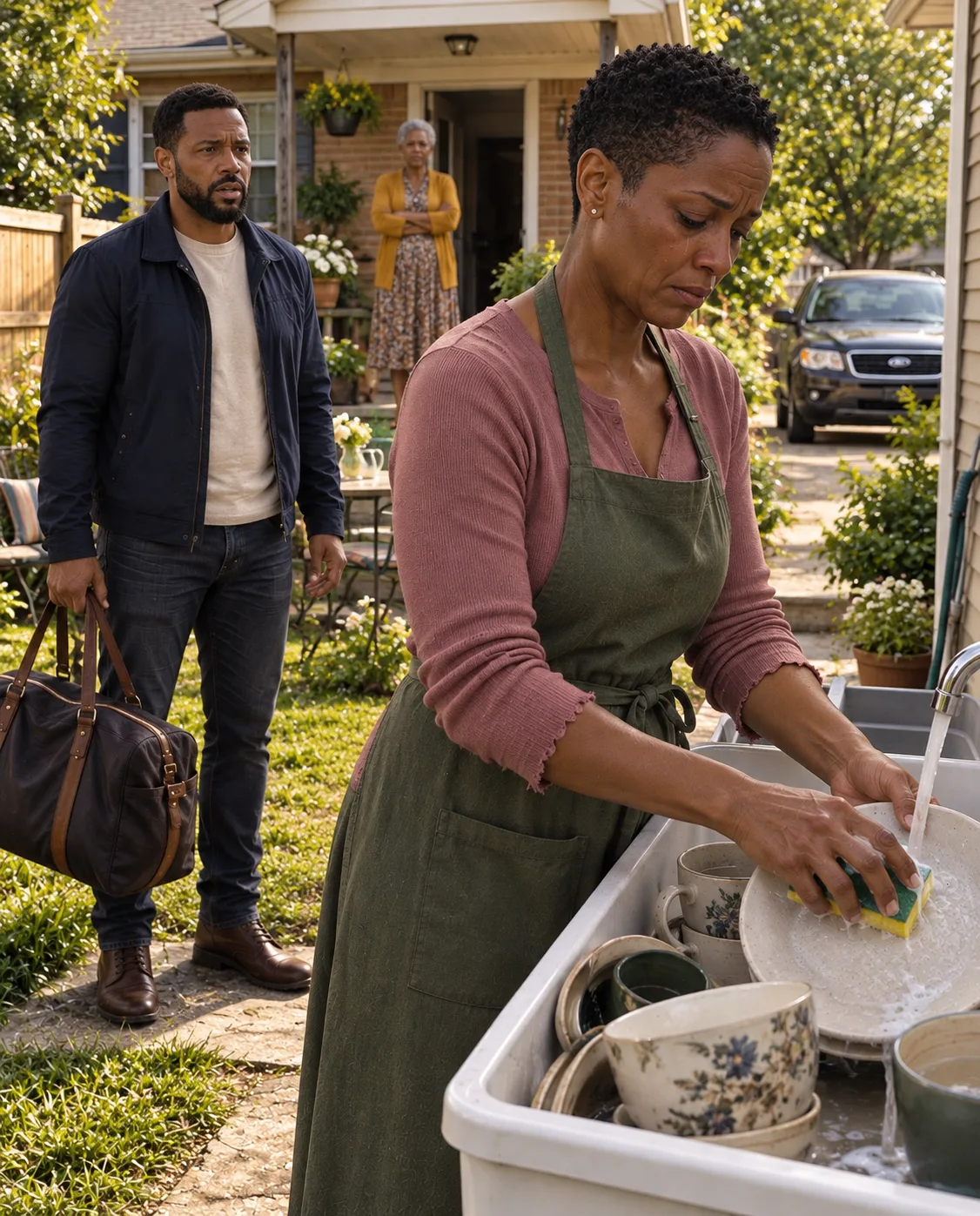 For four years, I had been sending almost $100,000 back home while serving overseas. Then I came back without telling anyone and found my wife BALD, painfully thin, and washing dishes behind the house.
