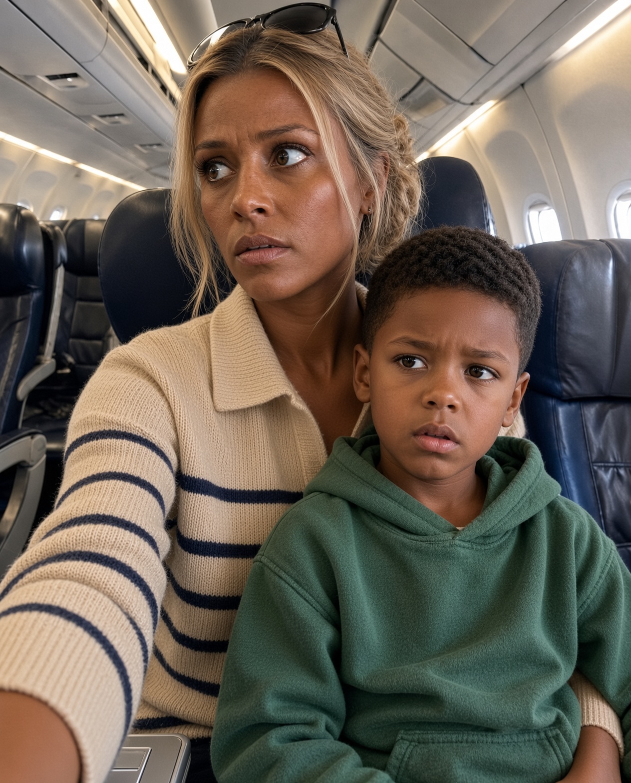 My Son and I Secretly Boarded My Pilot Husband’s Flight to Surprise Him—Then His Announcement About “the Woman He Wanted Beside Him” Exposed a Second Life I Never Knew Existed
