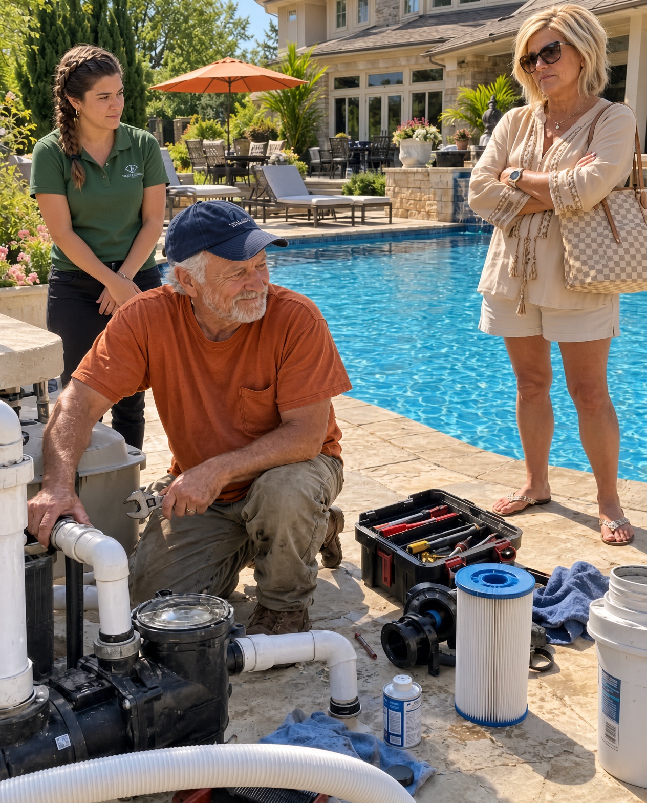 My Boss’s Wife Refused to Pay My Dad $7,800 for Fixing Their Pool—The Next Morning, Police Were in Their Driveway