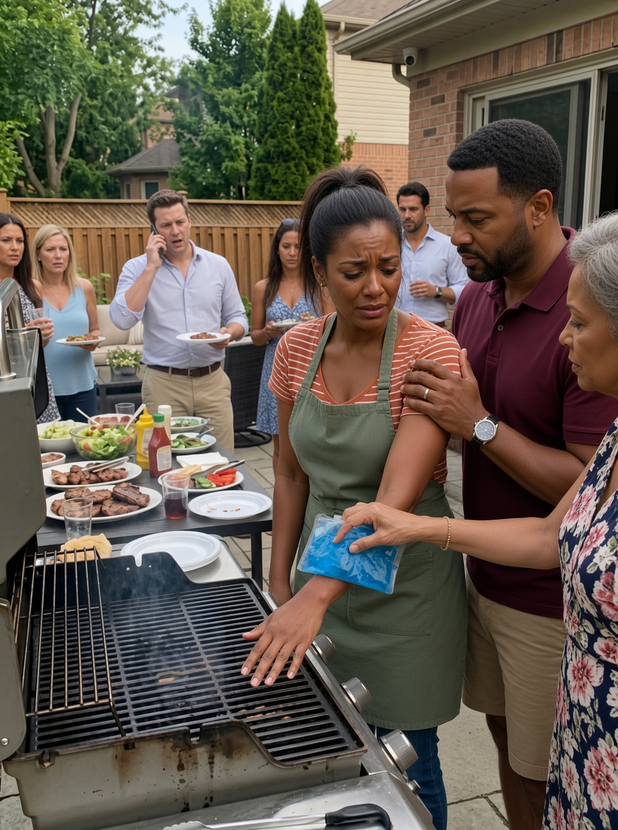 At Our Backyard Barbecue, My Husband Slammed My Palm Onto the Hot Grill — I Overturned the Table, Smashed the Grill, and Smiled. He Had No Idea What I Would Destroy Next.