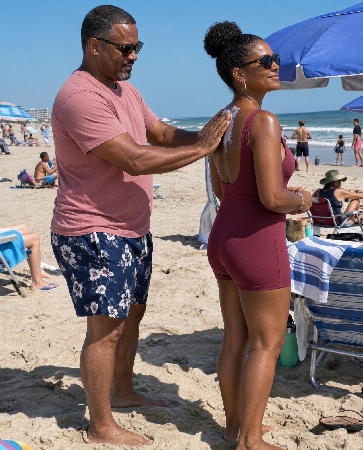 MY HUSBAND WAS “TOO SICK” TO PUT SUNSCREEN ON MY BACK—THEN HE RUBBED IT ON HIS BEAUTIFUL BOSS, AND OUR 10-YEAR-OLD SON MADE THE WHOLE BEACH WATCH WHAT HAPPENED NEXT
