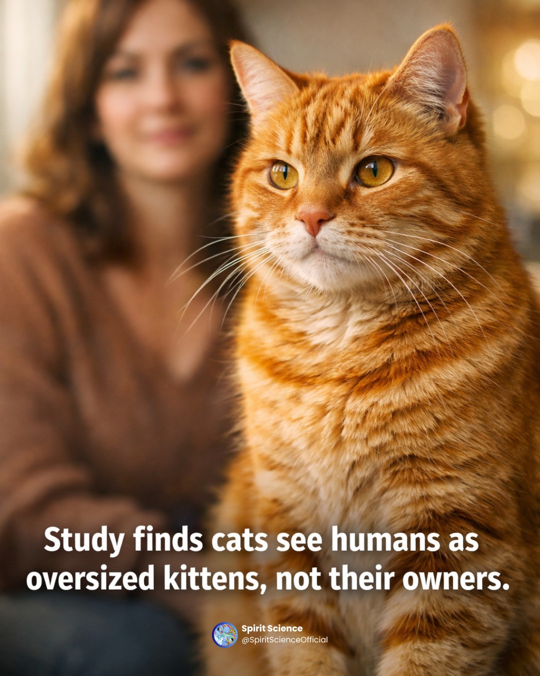 A recent study reveals that cats see humans as oversized kittens, not their owners