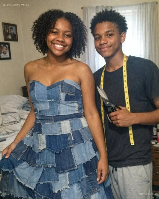 My Stepmom Laughed at the Prom Dress My Brother Sewed From Our Late Mom’s Jeans — By the End of the Night, the Whole School Knew the Truth