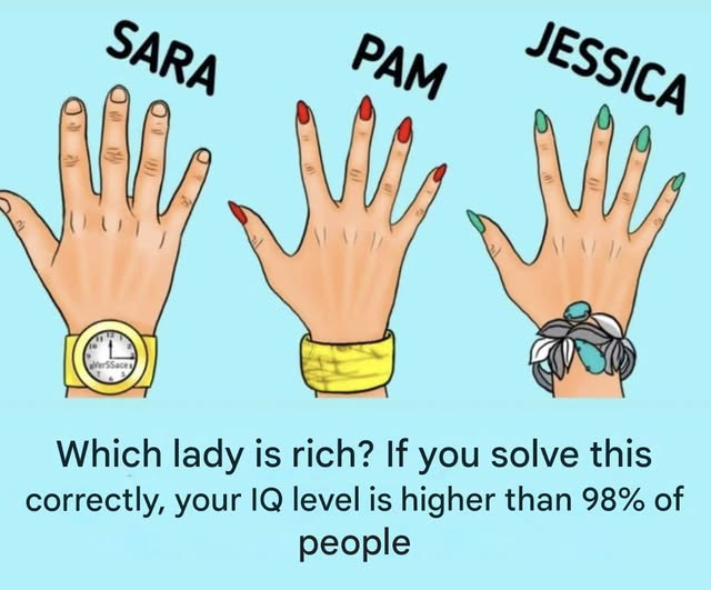 Which lady is rich? If you solve this correctly, your IQ level is higher than 98% of people