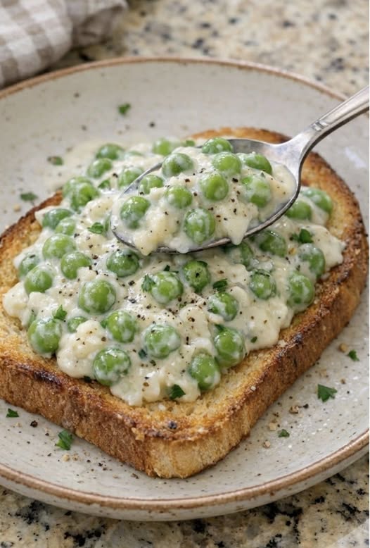Creamed Peas on Toast