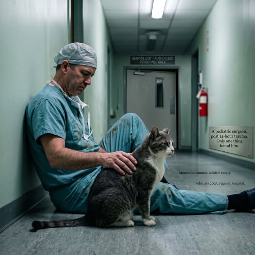 The surgeon operated for 14 hours straight to save a child's life. When he finally sat down in the hallway, only one thing found him.