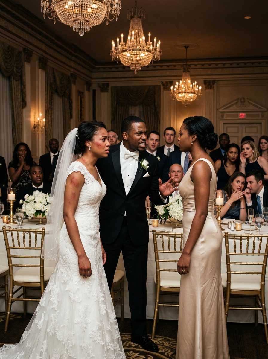 My stepsister slapped me in the middle of her wedding reception and told me I didn’t belong there. A second later, her groom said my full name, and the entire ballroom …