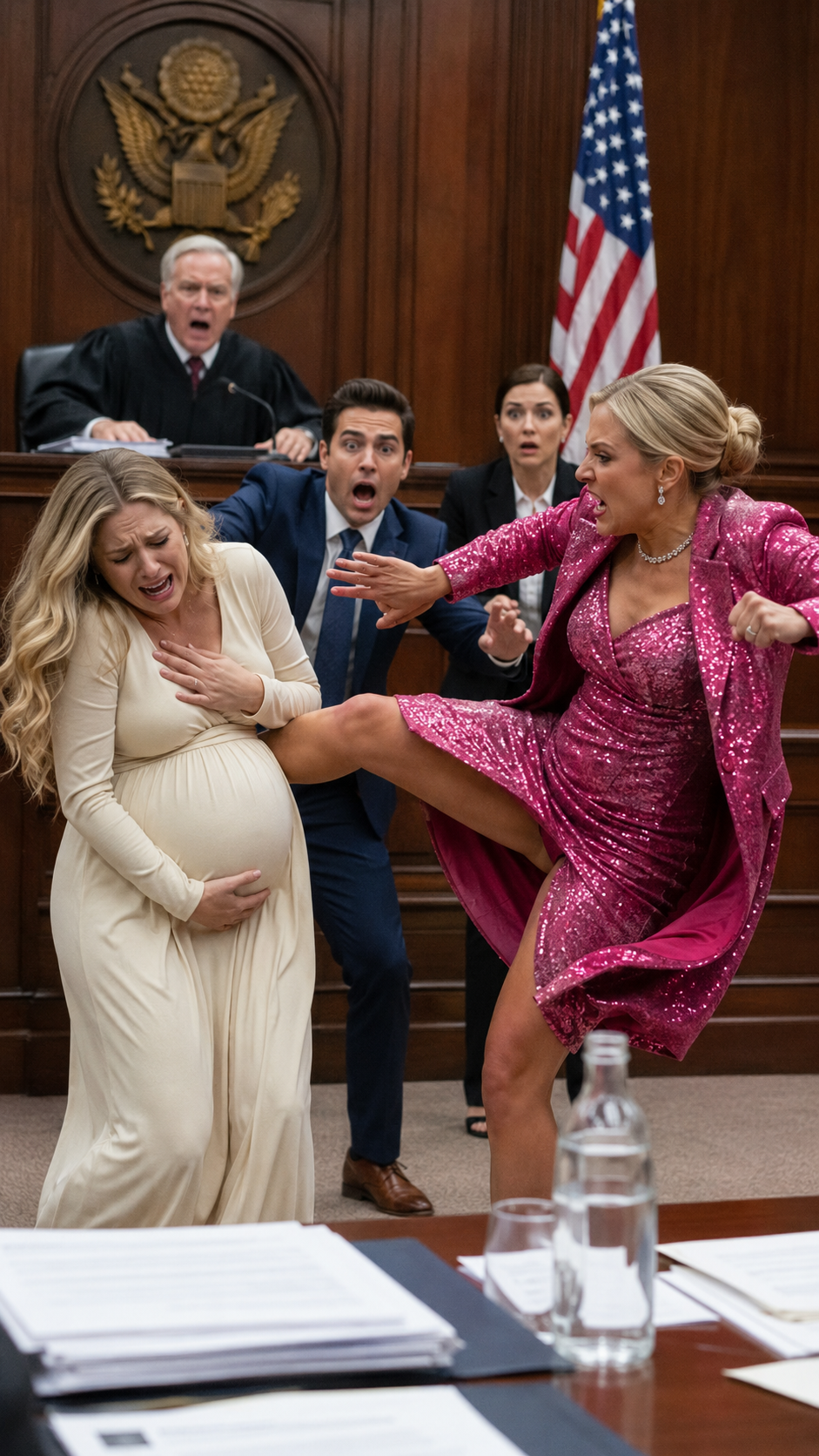 THE BILLIONAIRE LET HIS MISTRESS KICK HIS PREGNANT WIFE IN COURT—BUT HE DIDN’T KNOW THE JUDGE HAD BEEN WAITING TWENTY-EIGHT YEARS FOR THIS MOMENT