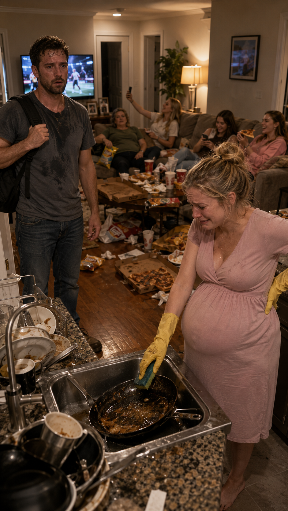 I CAME HOME DRAINED AND FOUND MY 8-MONTHS-PREGNANT WIFE CLEANING UP MY FAMILY’S DISASTER—WHAT I DISCOVERED AFTER THAT CHANGED EVERYTHING