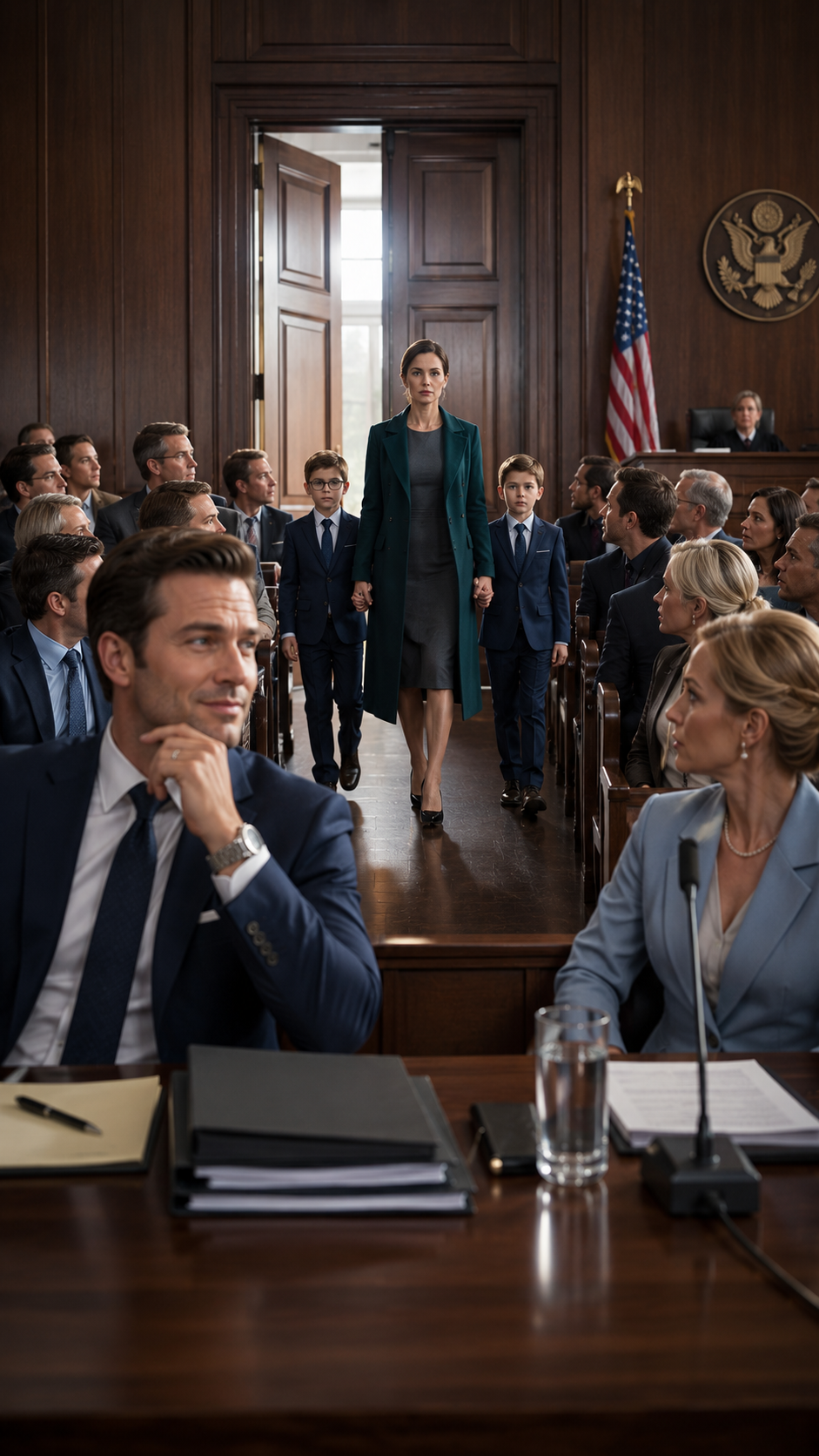 “YOU’LL WALK AWAY WITH NOTHING—AND I’M TAKING OUR TWIN SONS,” MY HUSBAND DECLARED AS HIS MISTRESS SMILED BESIDE HIM IN COURT. ARMED WITH A PRENUP, A FORTUNE, AND THREE LAWYERS, HE WAS CERTAIN I HAD ALREADY WON… UNTIL THE JUDGE OPENED THE COMPANY’S ORIGINAL OWNERSHIP RECORDS, READ THE FIRST NAME ON THE DOCUMENT, AND ASKED MY HUSBAND THE ONE QUESTION HE COULDN’T ANSWER.