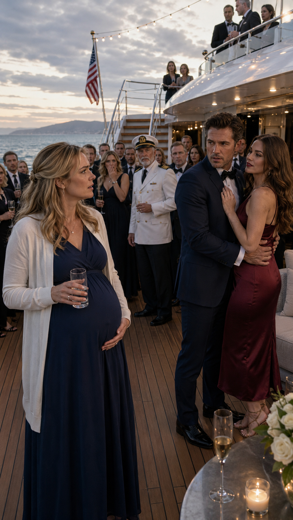 HE KISSED HIS MISTRESS ON HIS BOSS’S YACHT, MOCKING HIS PREGNANT WIFE—UNTIL THE CAPTAIN ANNOUNCED SHE OWNED THE ENTIRE COMPANY