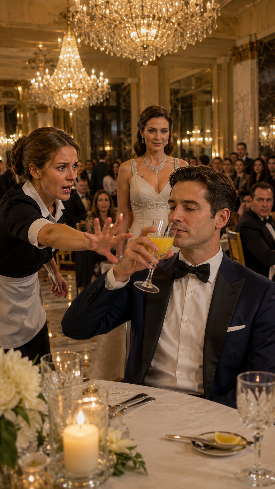 THE DESPERATE MAID KNOCKED THE BILLIONAIRE’S DRINK AWAY. THE ELEGANT SOCIALITE S:LAPPED HER ACROSS THE FACE.