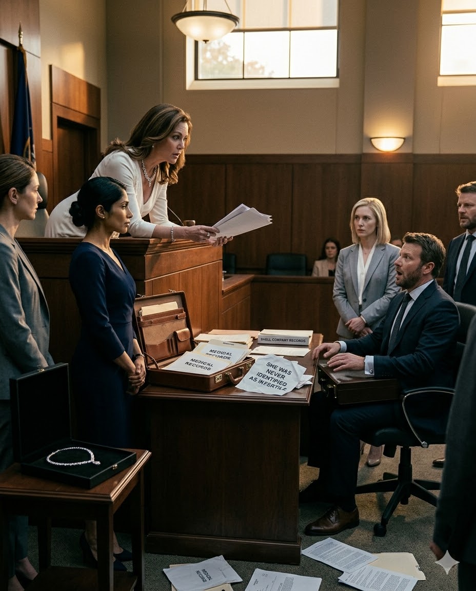 "In court, my millionaire husband publicly called me sterile. His motive was clear to annul our marriage keep every cent of his fortune. He claimed clause in our prenup would leave me with nothing if we divorced. I stayed calm, said nothing, handed the judge an envelope. What was inside changed everything, and left the entire courtroom in stunned silence..." - Royals