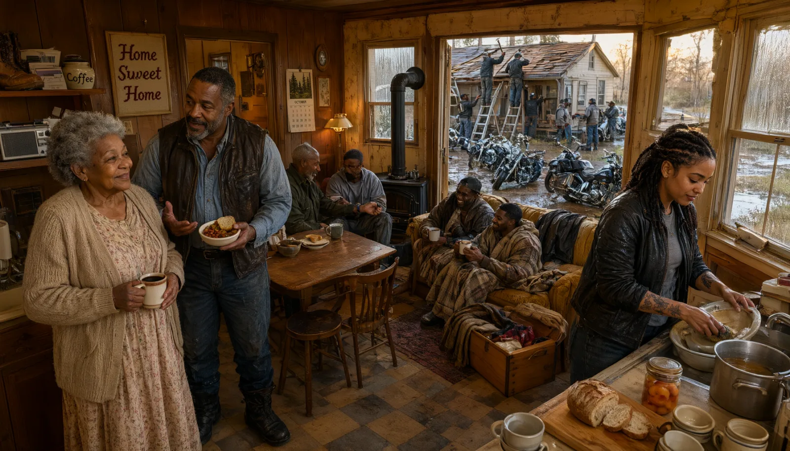 She Gave Thirty Stranded Bikers Her Last Meal During a Storm