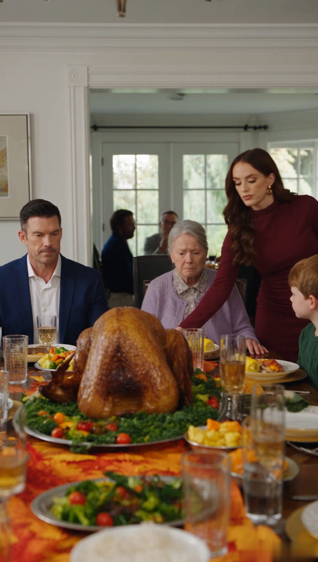 "The Thanksgiving turkey had just been placed on the table when a glamorous daughter-in-law lifted her elderly mother-in-law's plate and carried it into the kitchen. The dining room was filled with relatives, but Grandma Evelyn stood beside her empty chair, confused as the younger woman placed her meal on a low tray near the floor.
