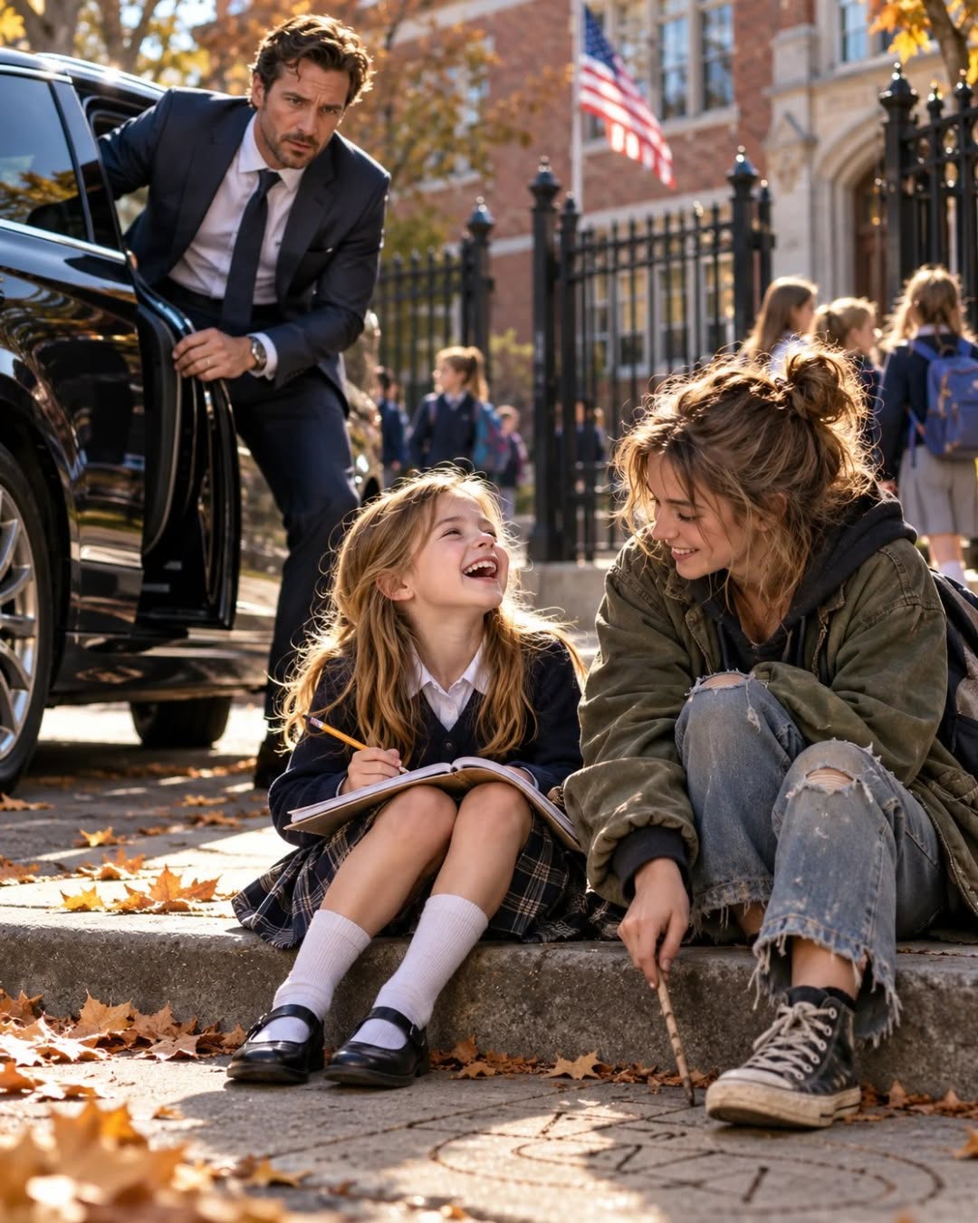 MY DAUGHTER HADN'T LAUGHED SINCE HER MOTHER DIED — THEN I FOUND HER ON A CURB BESIDE A HOMELESS GIRL
