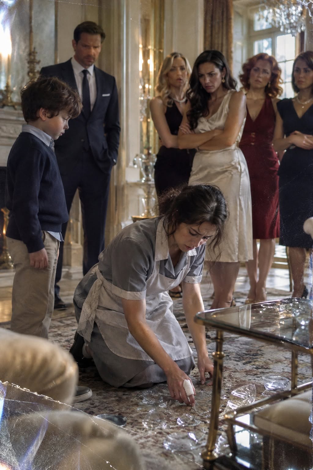 The Millionaire Lined Up Five Wealthy Women and Told His Son to Pick a New Mother—But the Boy Walked Past Every Diamond, Every Promise, and Chose the Quiet Cleaning Lady With Bleeding Hands