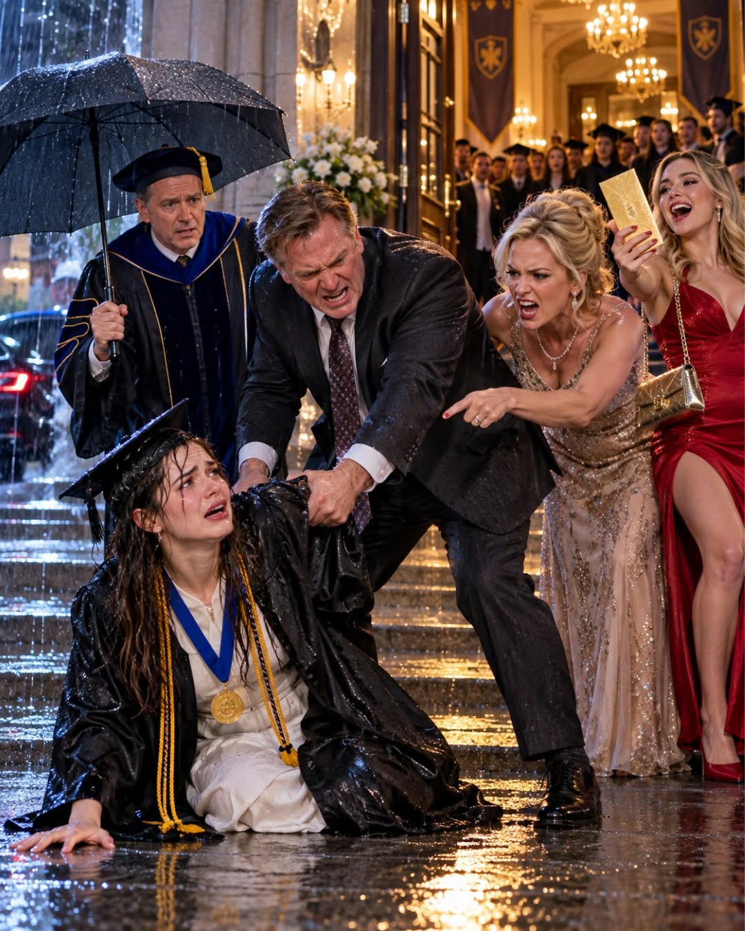 My father refused to let me attend my own medical school graduation because my stepmother wanted my VIP ticket for her daughter. He laughed in my face, called me insignificant, and shoved me out into the pouring rain while they walked inside to celebrate what they thought was someone else's achievement.