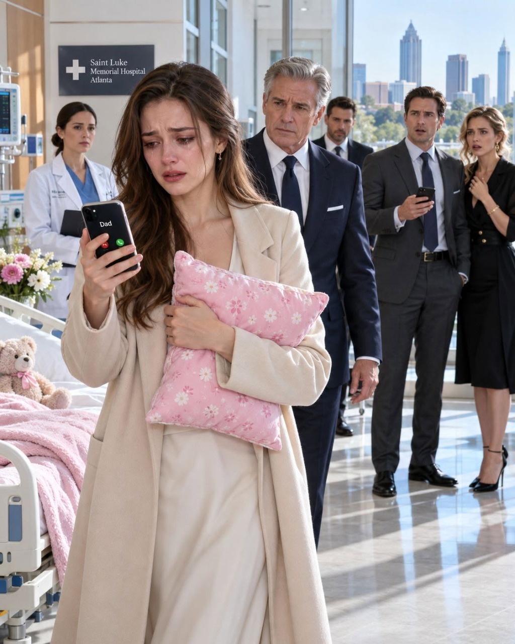 I held my daughter’s body in the morgue when my husband called and said, “The medication is already taken care of; sign the paperwork for her corneas too.” I looked at the d:ea:th certificate, stayed silent, and called the father I hadn’t spoken to in five years. When he answered, I only said, “Come get me”… never imagining what he would do when he found out.