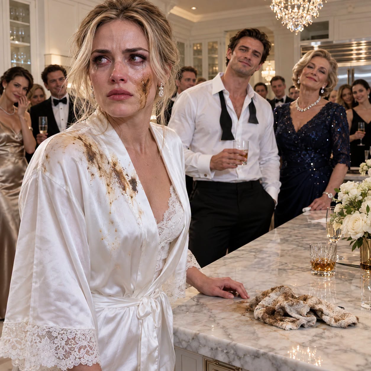 Just 14 hours after our wedding, my husband threw a grease-soaked rag in my face in front of his entire family and sneered, “Get on your knees and clean it. Learn the rules.” His mother smiled while everyone watched. I didn’t cry. I went upstairs, packed my passport, $45,000, and a deadly secret. Then he locked me inside the bedroom to “teach me a lesson.” He had no idea I was the one about to lock him out of everything.