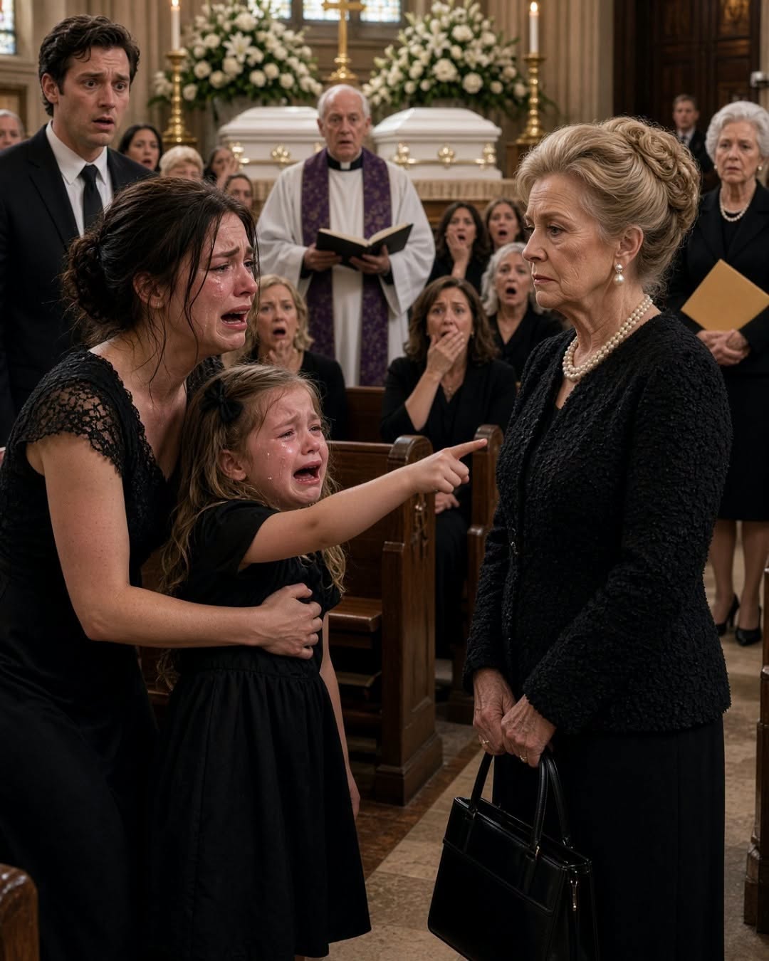 At my two sons’ funeral, my wealthy mother-in-law slapped me in front of everyone and whispered: