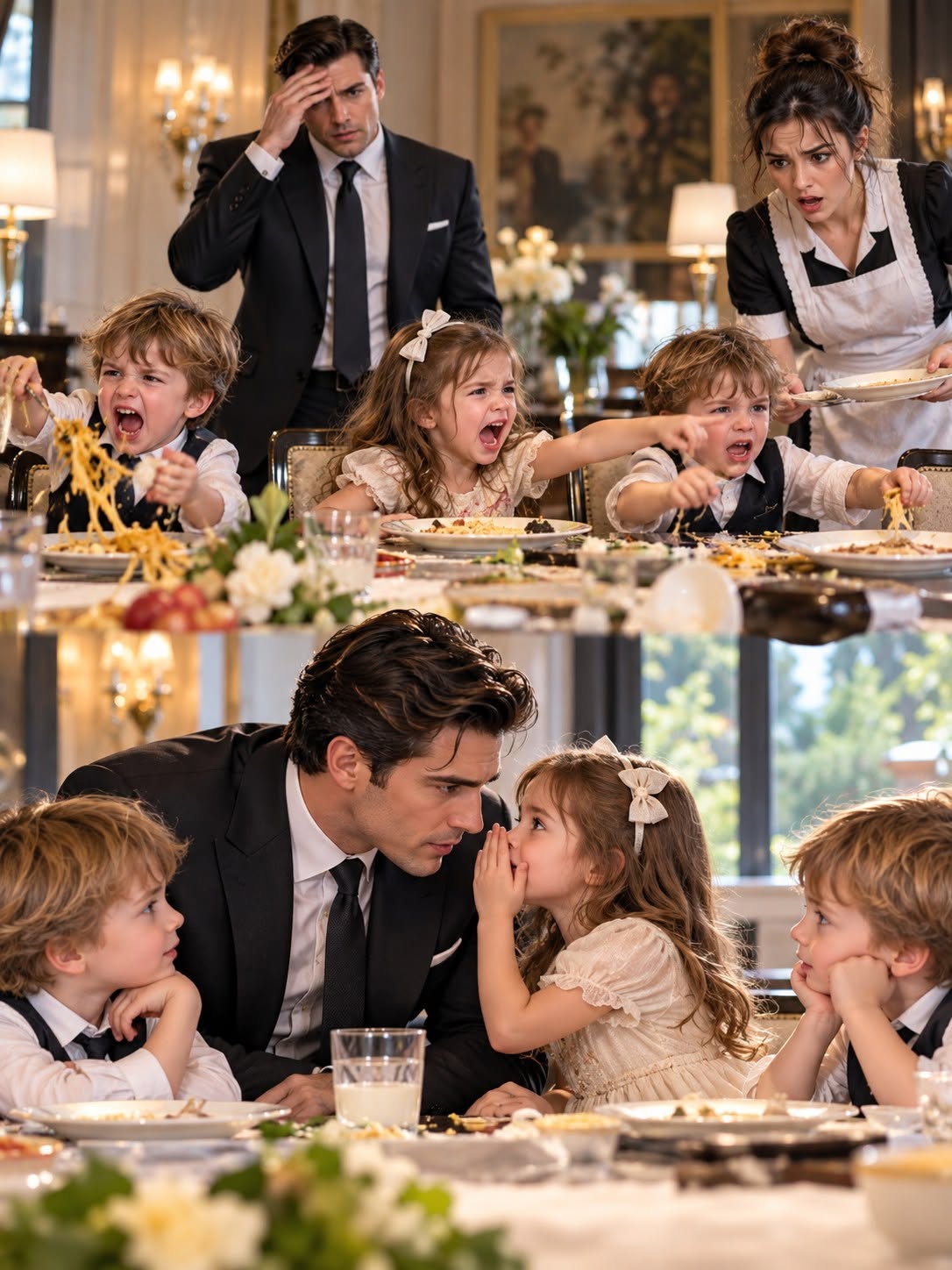 No Nanny Lasted One Dinner With His Triplets — Until A Little Girl Said Something That Changed Everything