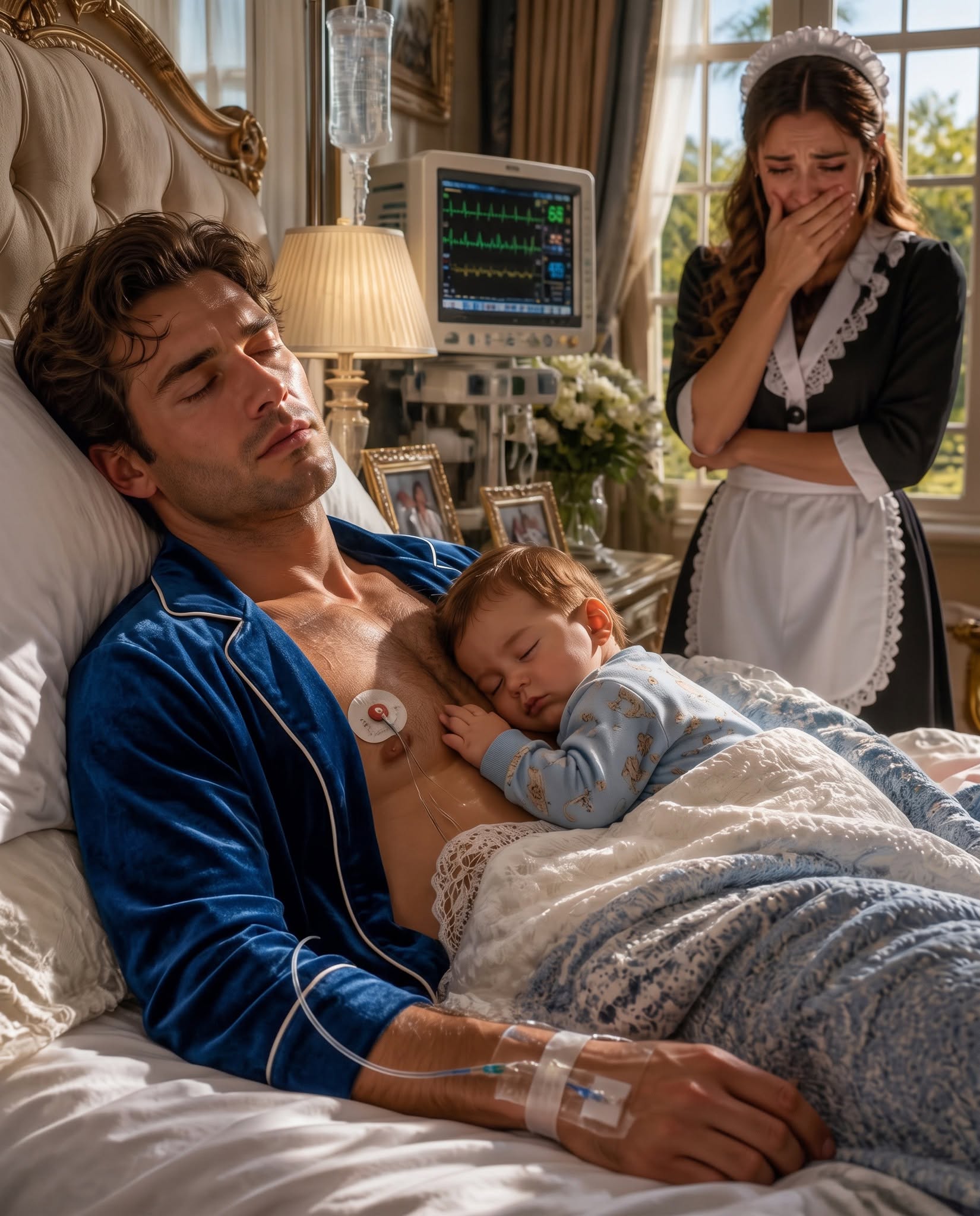 A mother with no money agreed to care for a millionaire whom doctors said had only five days left to live. That night, exhausted, she placed her baby on his chest, and he moved his fingers. “Don’t tell anyone I woke up,” he whispered. I didn’t scream. I closed the door and stayed silent… until I discovered why his own family was in such a hurry to bury him.