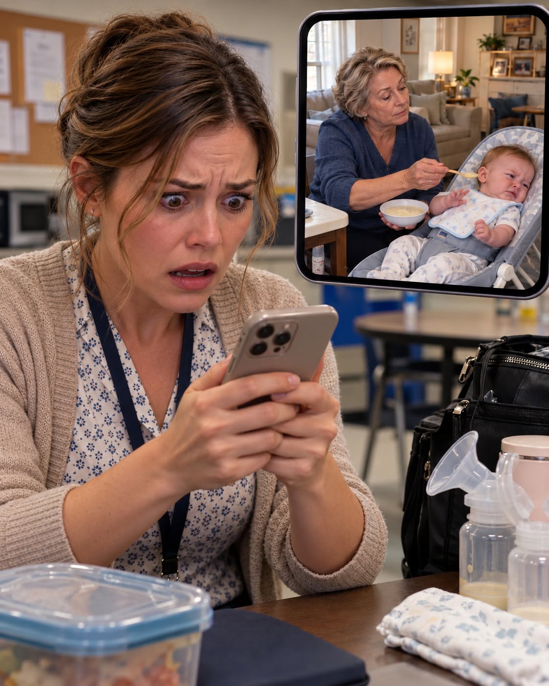 On my first full day back at work after maternity leave, I opened the baby camera during my lunch break and watched my mother-in-law lift a spoonful of porridge toward my three-month-old son's mouth.