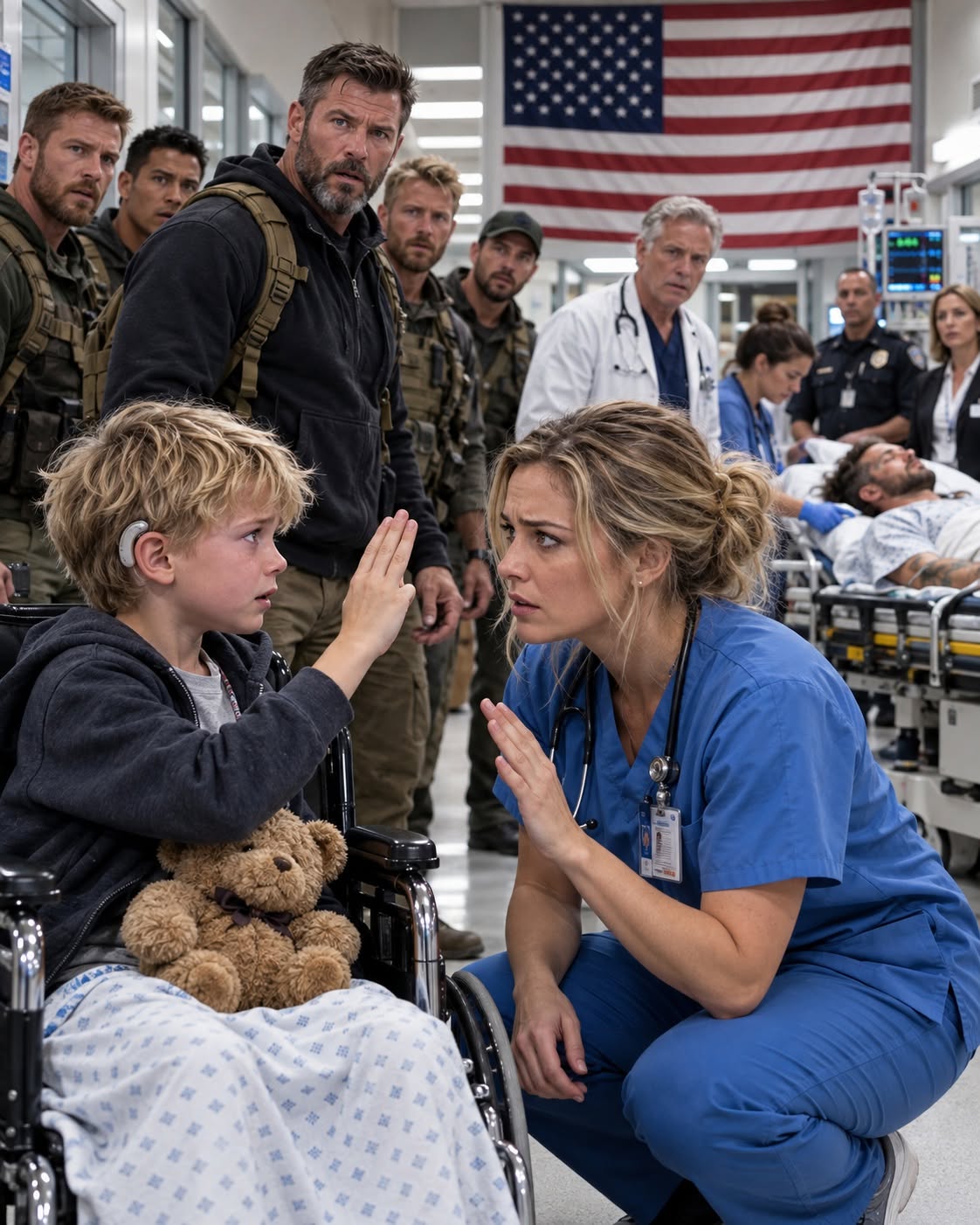 # Doctors Ignored the Deaf Little Boy — Until He Gave the Nurse a Military Sign... The ER Fell Silent.