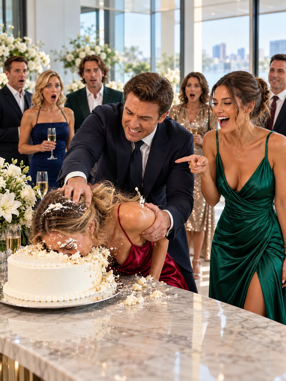 AT MY 40TH BIRTHDAY, MY HUSBAND CALLED ME “BENEATH HIM,” SHOVED MY FACE INTO THE CAKE, AND LET MY OWN COUSIN LAUGH BESIDE HIM—HE NEVER ASKED WHY I KEPT LOOKING AT THE PHONE GLOWING ON OUR TABLE