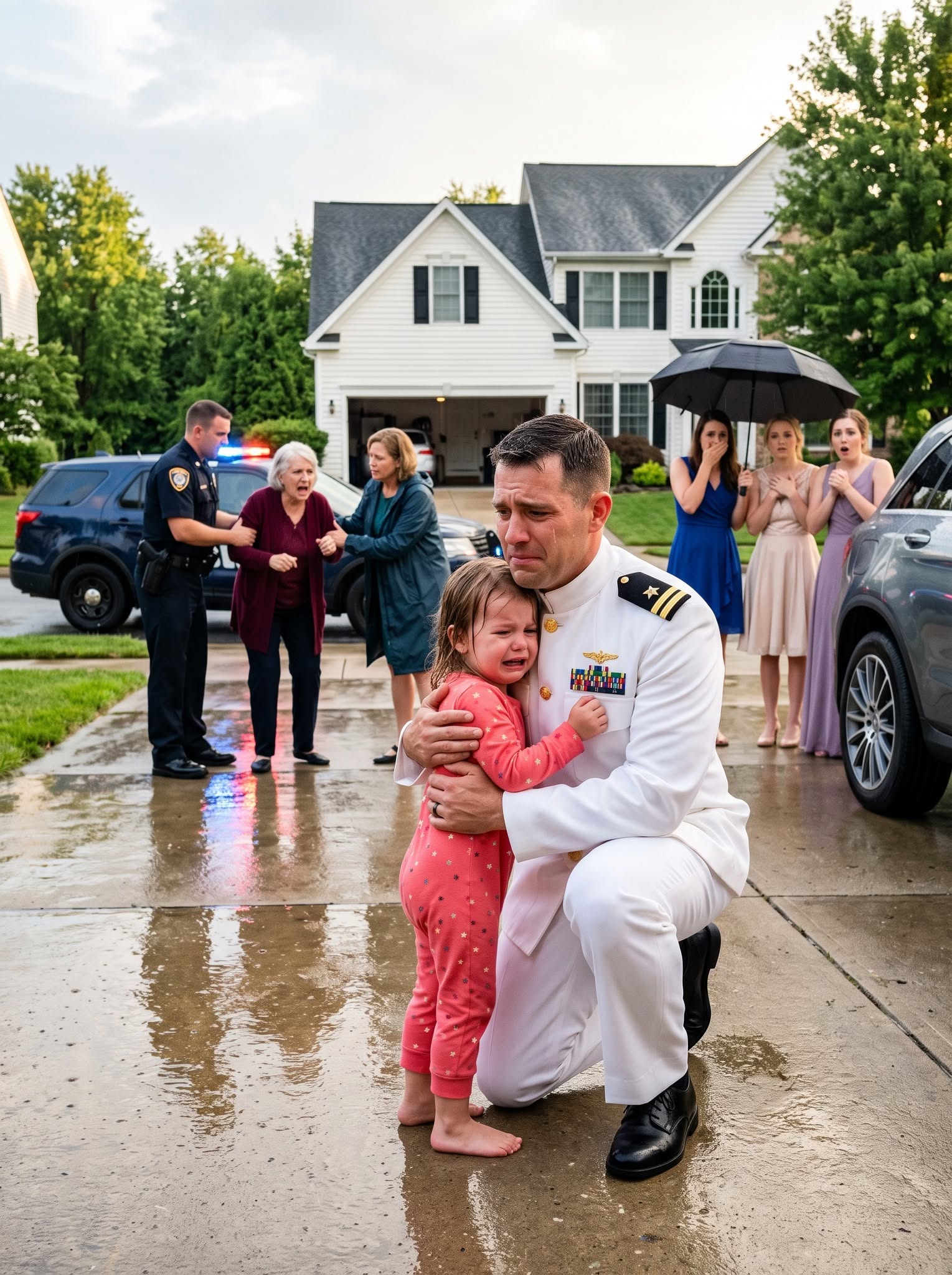 My daughter was being dragged across our driveway while my wife laughed and filmed it—I was 30,000 feet in the air, but what I did next had them running for their lives.
