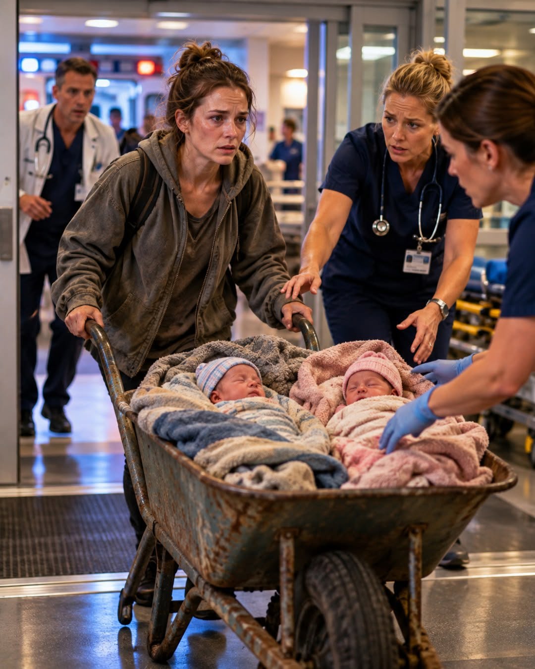 "My mommy has been sleeping for three days": A 6-year-old girl pushed a wheelbarrow for miles to save her newborn twins — and what happened next left everyone speechless... When the emergency room receptionist heard the wheelbarrow squeak through the doors, she looked up expecting to see a child pushing a toy.