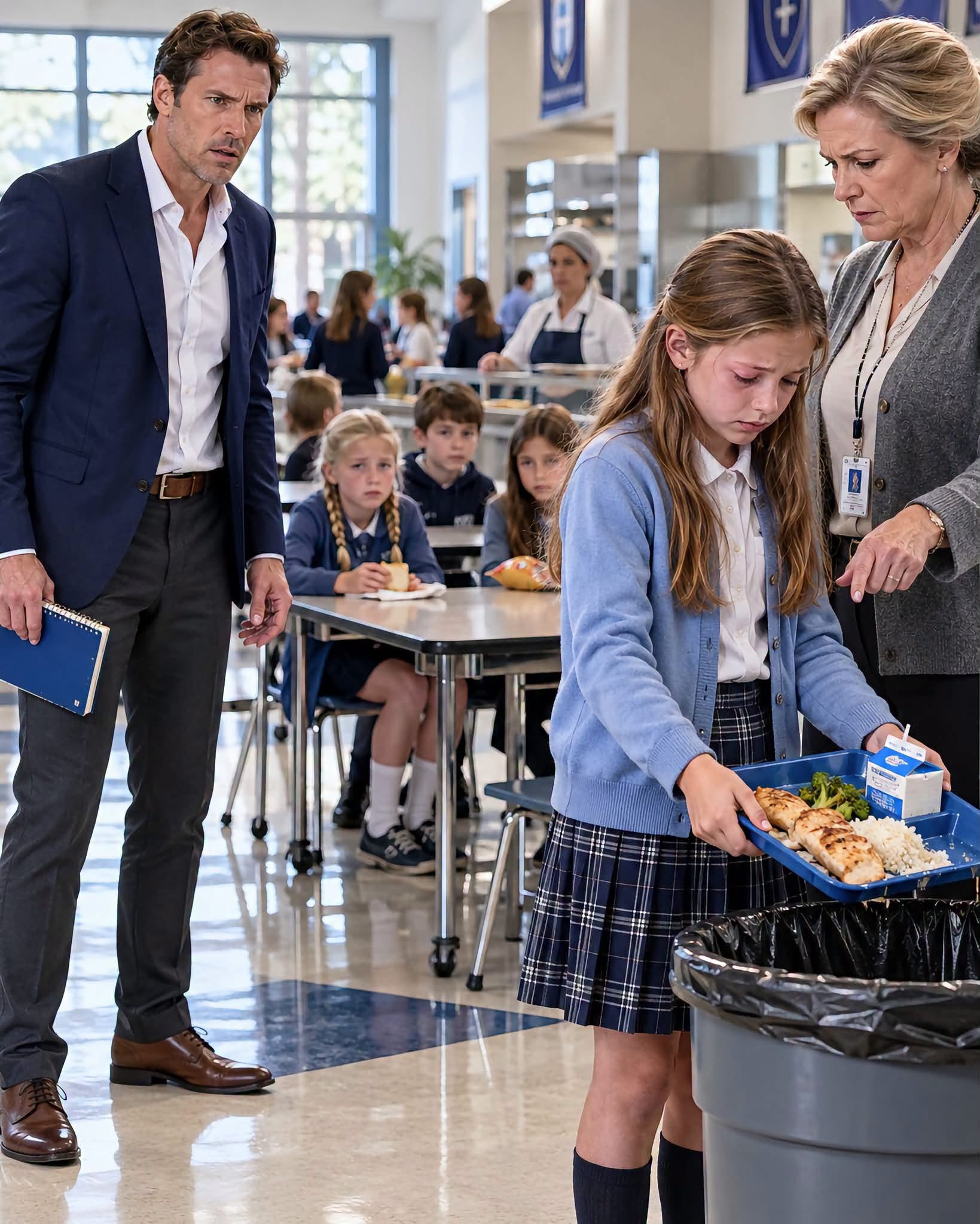 His Daughter Had Been Coming Home Hungry for Three Weeks—Then a Wealthy Father Visited Her School Cafeteria and Heard Her Whisper, “Dad… You Already Paid for Their Meals.” What He Found Next Was Bigger Than Lunch
