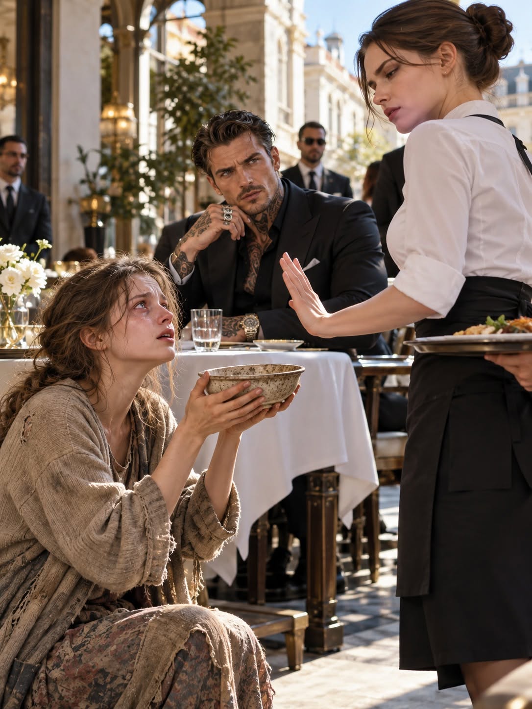 “Please, Just One Bowl…” She Begged—The Waitress Ignored Her, Until The Mafia Boss Heard Her