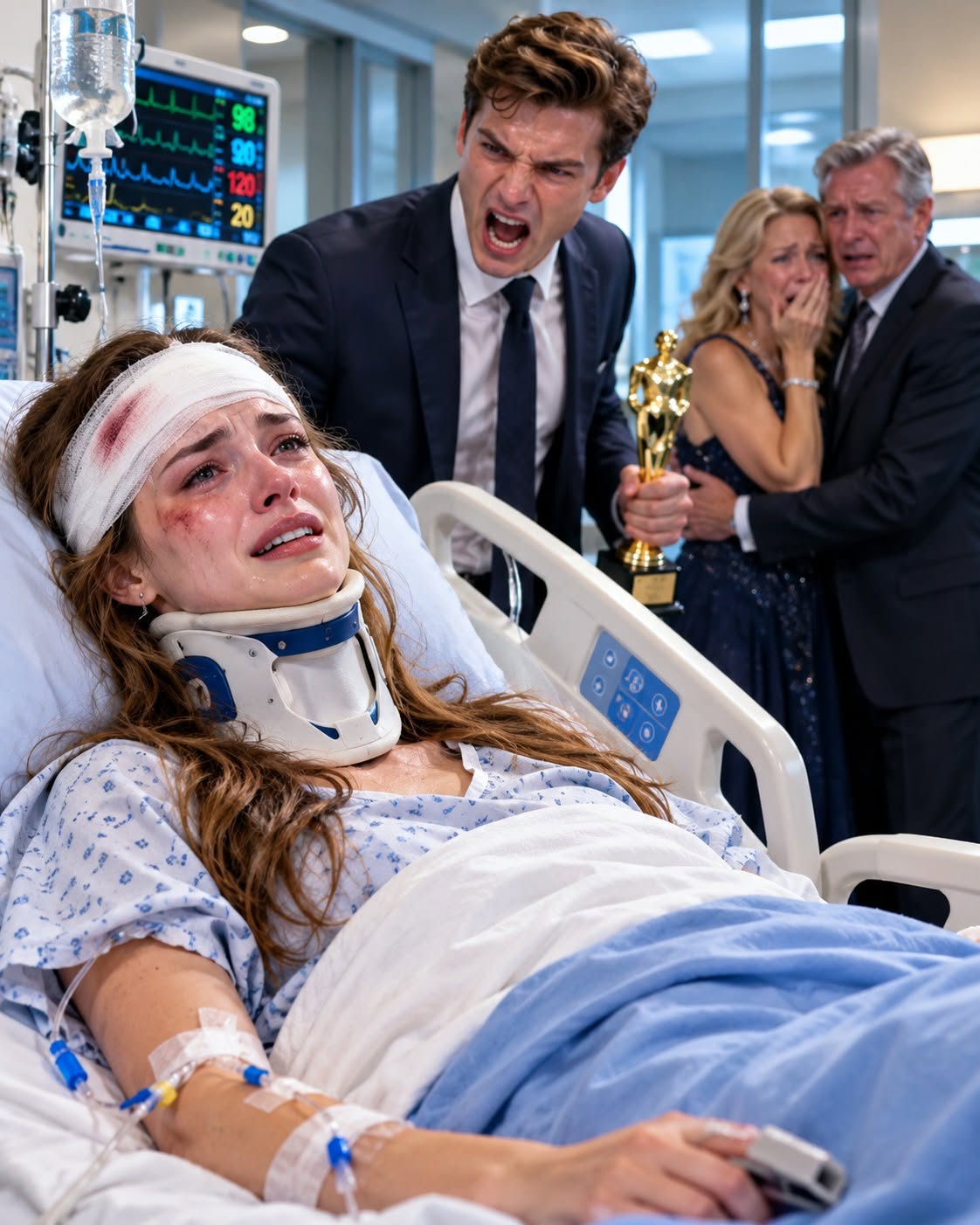 I lay alone in the emergency room, an IV in my arm, and called Mom: “I’m at the hospital. Please come.” She coldly replied, “We’re at Daniel’s award dinner. Don’t bother us.” Dad was worse: “Haley, this is incredibly poor timing.” They thought I was powerless without them. They forgot one thing: the house they lived in, the bills they never paid themselves, and the life they flaunted were all under my control. I gave the house manager one order: “Get them out.” Moments later, he called back. “Ma’am… there’s something you need to know.”