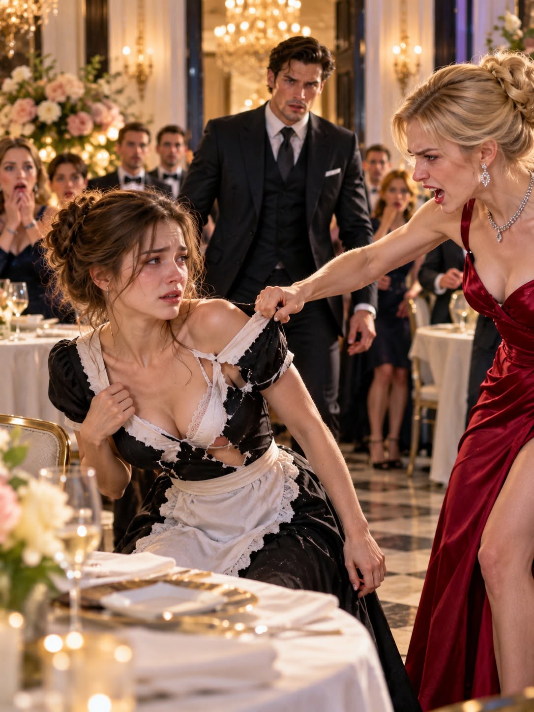 She Tore the Waitress's Dress in Front of Everyone—Then the Billionaire Walked In and Said, “That's My Wife.”