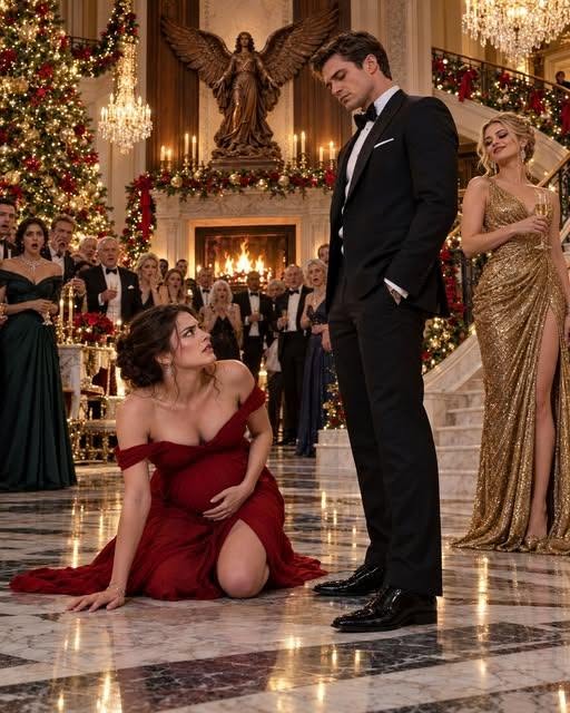 At 8:17 on Christmas Eve, my husband kicked me in front of seventy-three dinner guests while I was thirty weeks pregnant. His mistress stood beside our grand staircase holding a champagne glass, and instead of looking shocked, she smiled as if she had just won. But while I was on the marble floor protecting my stomach, I remembered something Preston had apparently forgotten: the carved wooden angel above our fireplace had once contained a hidden camera.