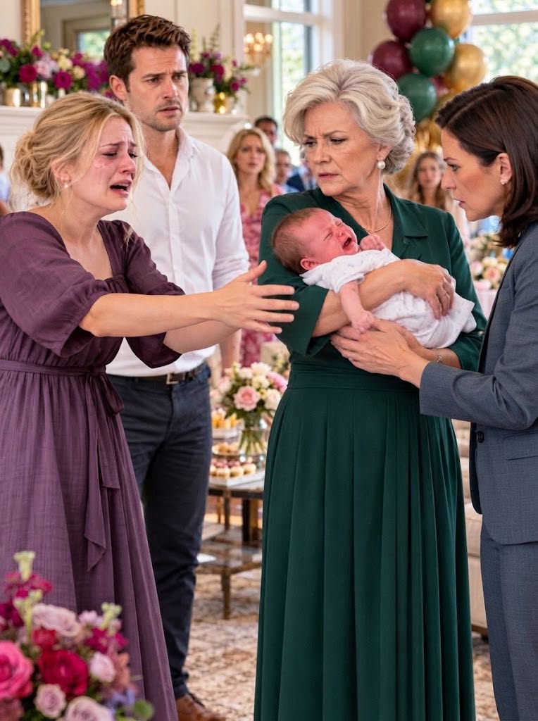 My Mother-in-Law Lifted My 7-Day-Old Baby From My Arms at Her “Grandmother Shower”—Then Our Pediatrician Noticed Something Unusual, Called for Medical Help, and Asked One Question That Made Both My Husband and His Mother Go Silent