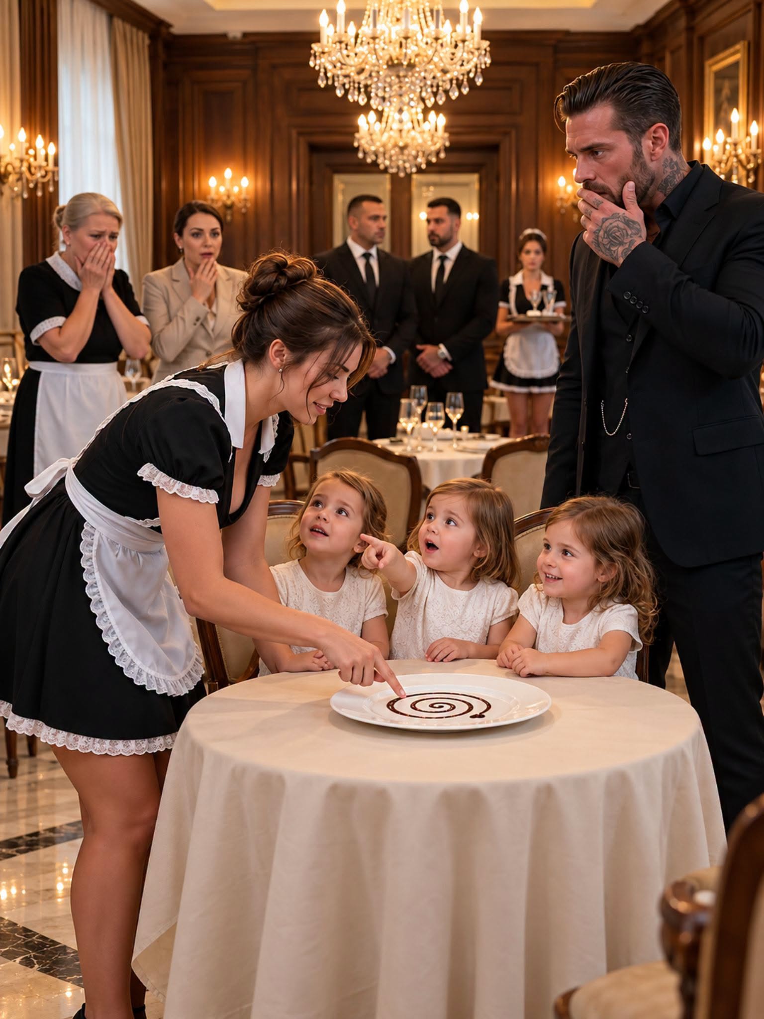 "Waitress Drew A Symbol On A Plate—Then The Mafia Boss’s Silent Triplets Finally Spoke