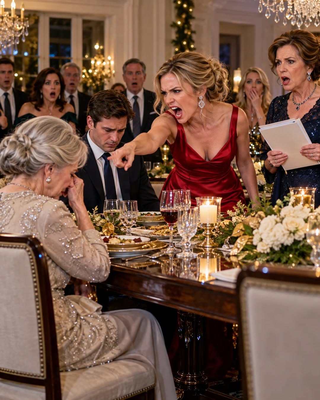"I'm sick of carrying this unwanted burden, my daughter in law screamed before the guests. I waited for my son to stand up for me—but instead, her own mother stood up and revealed a sh0cking secret that silenced the entire room.