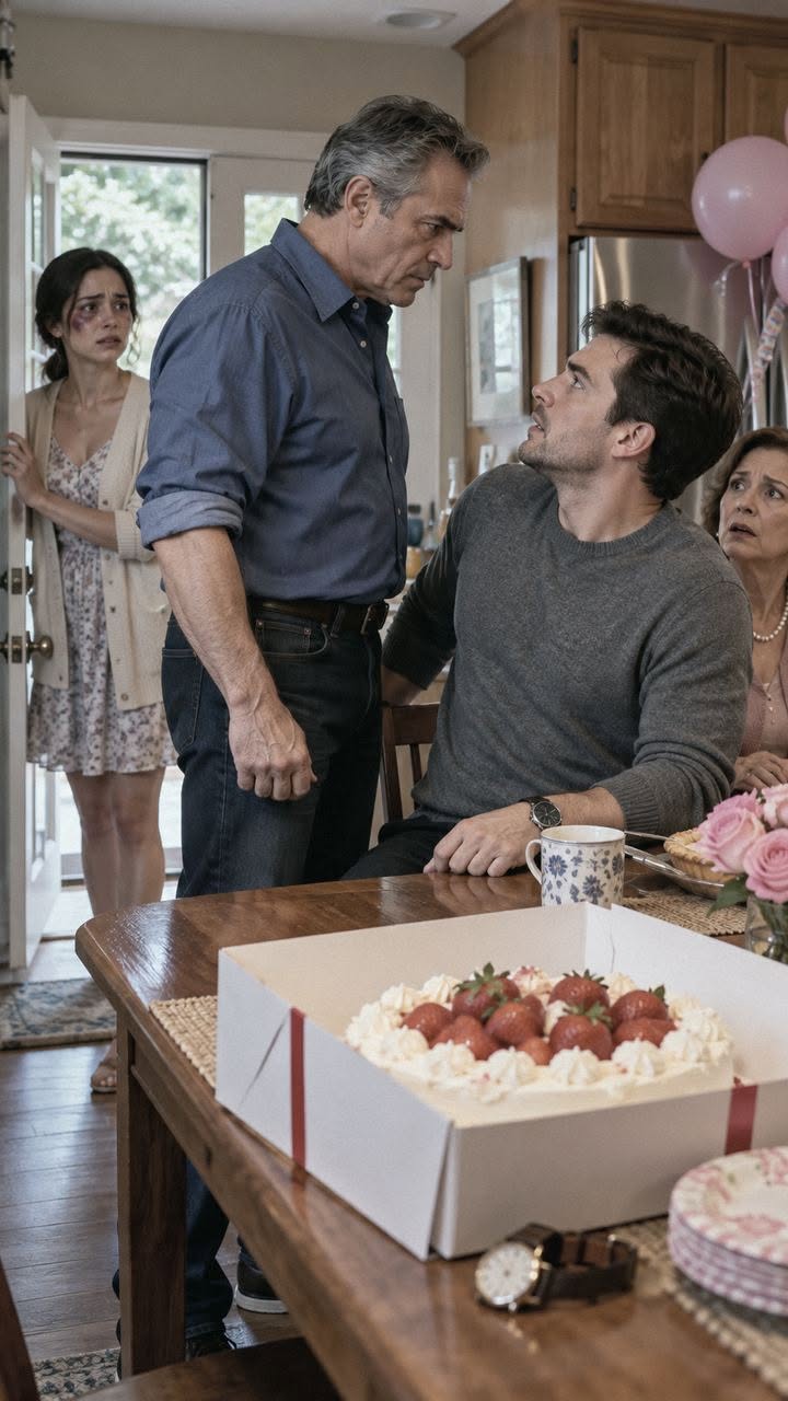 On my 32nd birthday, my husband laughed as he admitted to my father that he had slapped me, but the moment Dad removed his watch and rolled up his sleeves, Derek’s smug smile began to disappear.