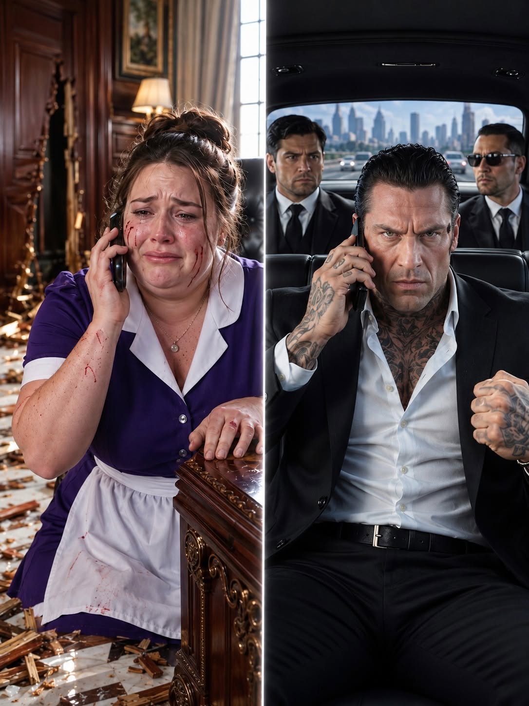 The Curvy Maid Whispered Please Come Home Now — Then the Mafia Boss Kicked In the Door and Found What His Fiancée Had Done to His Daughter