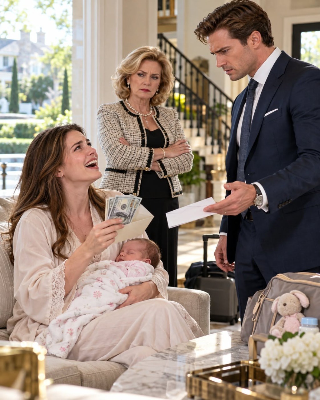 While I was giving birth, my husband secretly sold my $3 million house and, when I returned with our baby, handed me $200: “Rent a cheap room and leave.” I looked at the money, laughed, and called my lawyer. He still had no idea he had made a much bigger mistake.