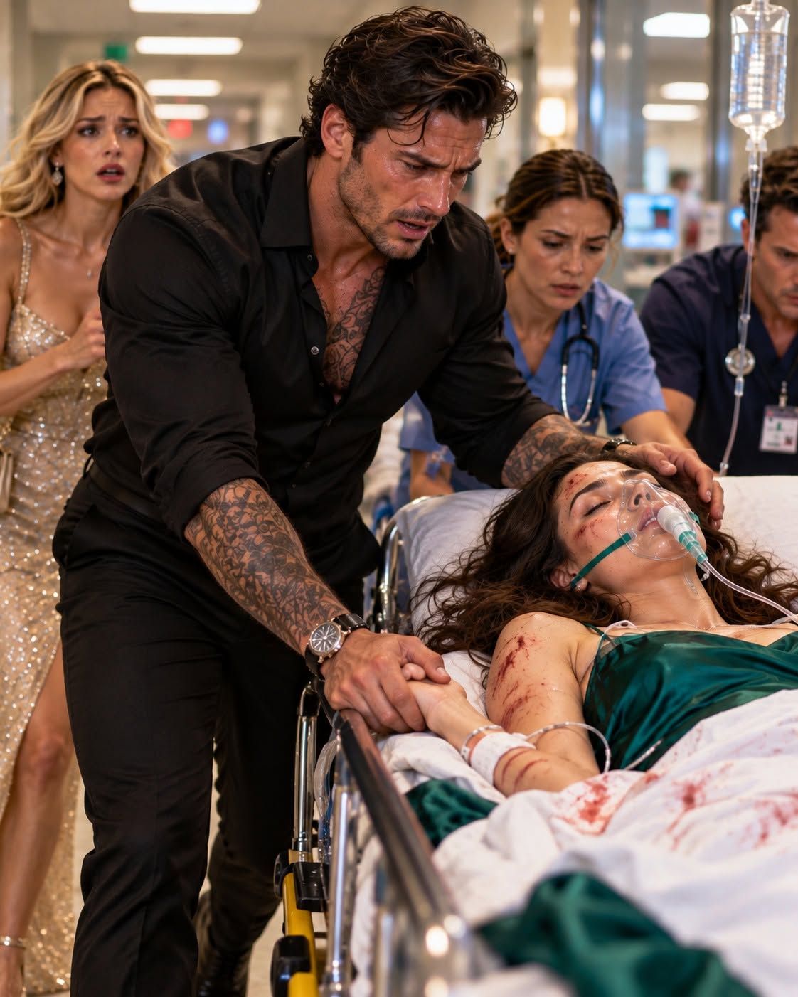 I was holding my mistress’s hand in a private hospital room when my dying wife was rushed past me on a blood-soaked stretcher. I had spent a year betraying Clara, but the real shock came hours later, when her shattered phone revealed why she had been on the other side of Chicago that night.